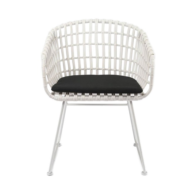 Стул Амароне белый, подушка черная